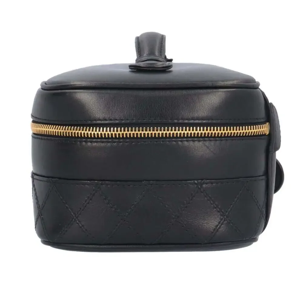 CHANEL Black Leather Vanity Bag